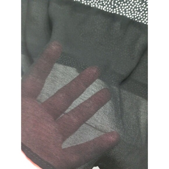 Worthington Mixed Media Black Large Semi Sheer Bodice Hem Panel Ruffle Sleeves - Picture 10 of 10